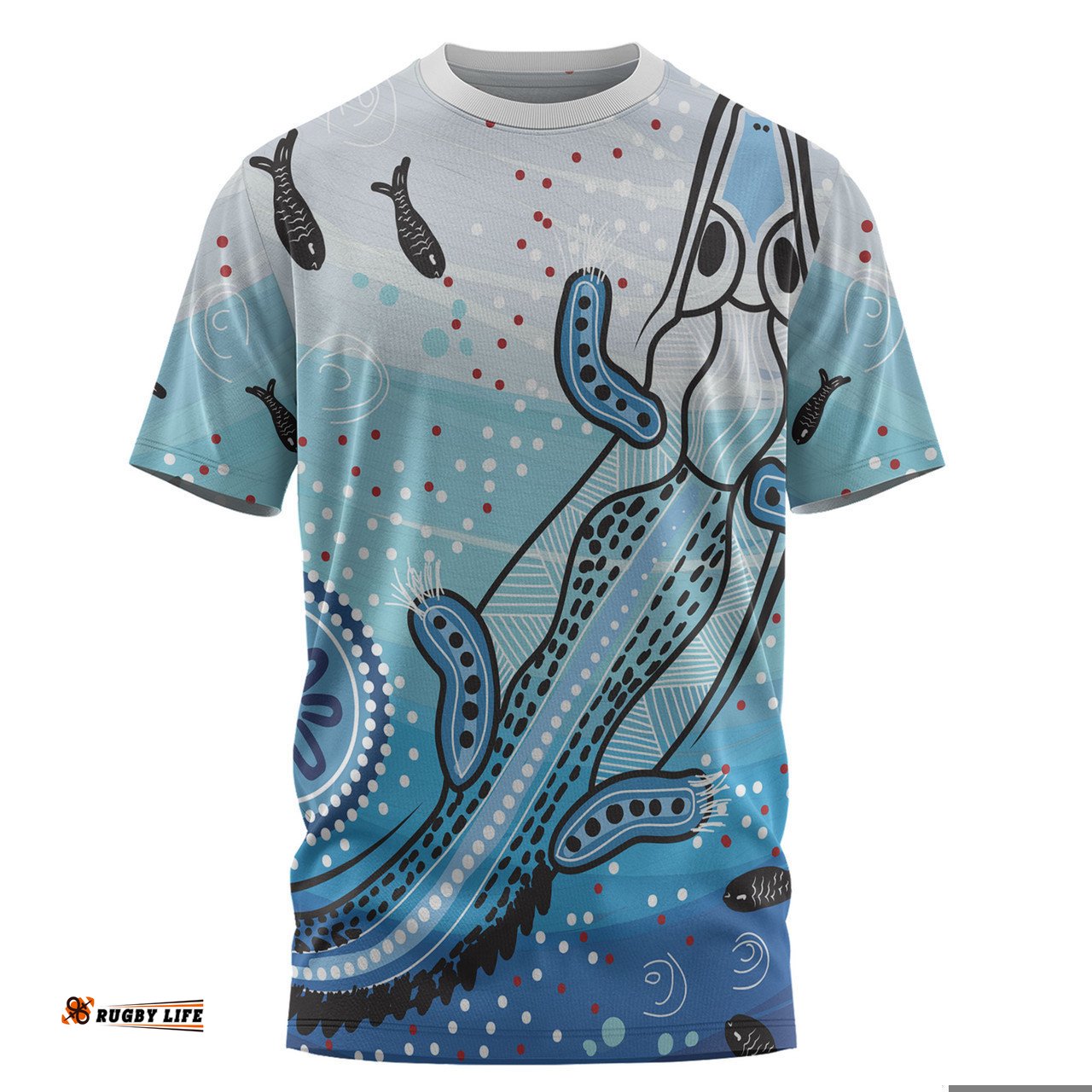Amazing Aussie Australia Crocodile T-shirt - Aboriginal Dot Artwork With Crocodile T-shirt