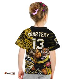 custom text and number richmond football t shirt aboriginal go the tigers mascot