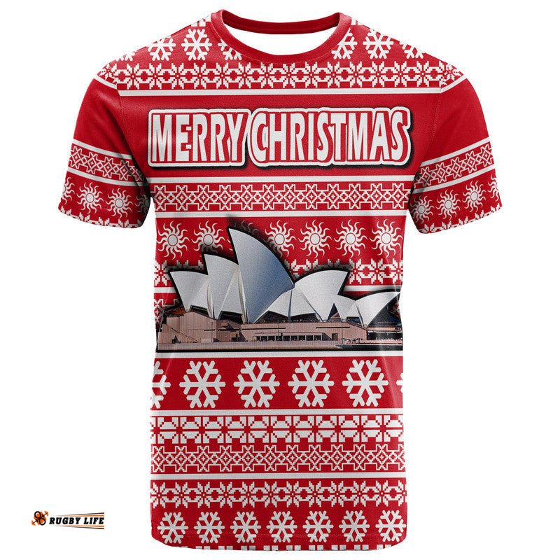 custom personalised australian sydney opera house christmas vibe with aboriginal dot painting style t shirt