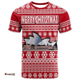 custom personalised australian sydney opera house christmas vibe with aboriginal dot painting style t shirt