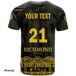 custom personalised and number richmond tigers unique winter season t shirt tigers merry christmas