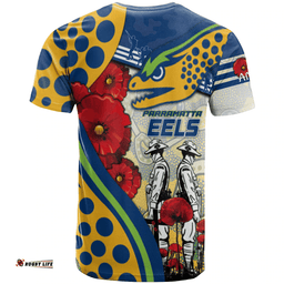 parramatta eels aboriginal rugby anzac t shirt indigenous with poppy nrl 0