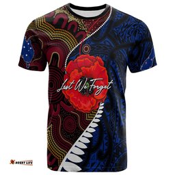 custom personalised aboriginal mix maori anzac day t shirt lest we forget