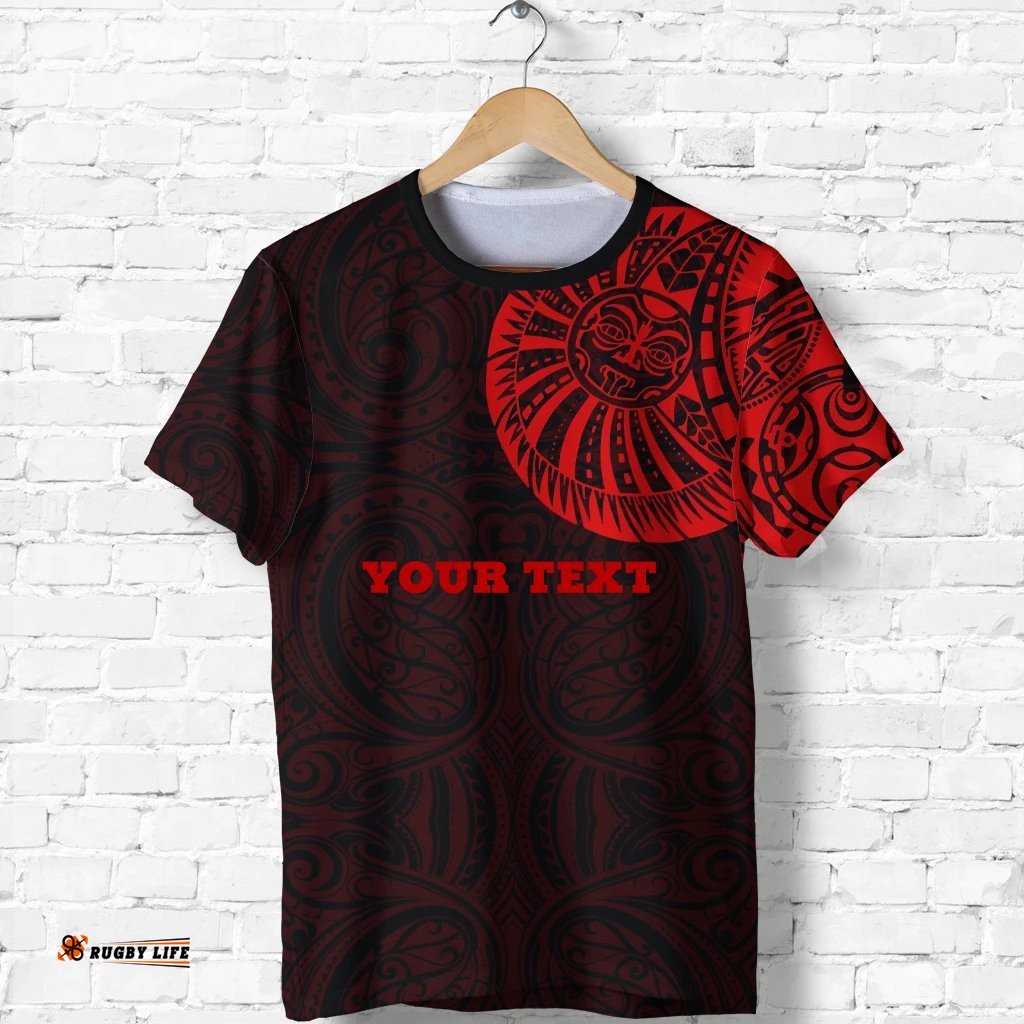 maori warrior tattoo t shirt red customized