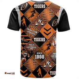 Amazing Aussie Wests Tigers T-Shirt - Argyle Patterns Style Tough Fan Rugby For Life