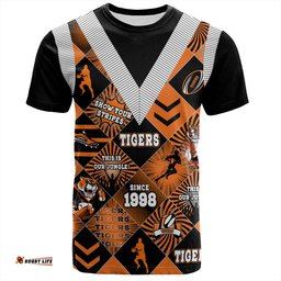 Amazing Aussie Wests Tigers T-Shirt - Argyle Patterns Style Tough Fan Rugby For Life