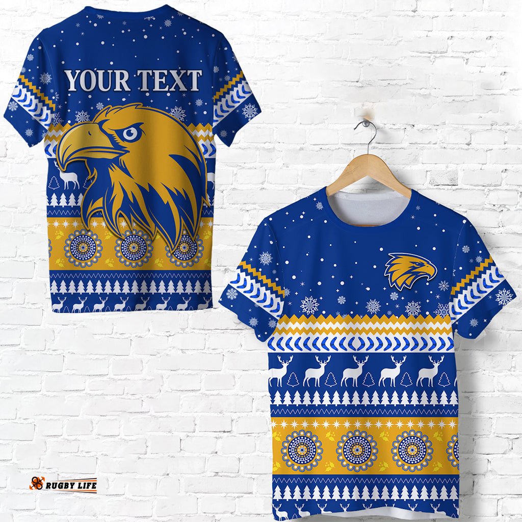 custom personalised eagles christmas t shirt indigenous west coast