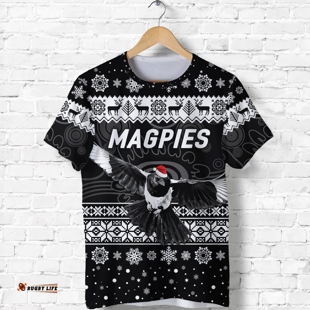 custom personalised collingwood magpies t shirt christmas simple style
