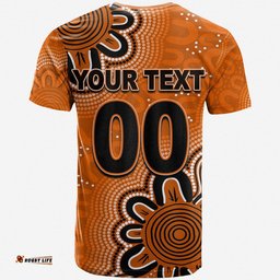 custom personalised and number scorchers cricket t shirt aboriginal orange