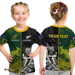 custom personalised australia rugby mix aotearoa rugby t shirt wallabies all black special version