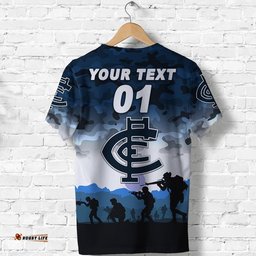 custom personalised carlton blues anzac t shirt simple style