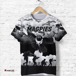 custom personalised collingwood magpies anzac t shirt simple style