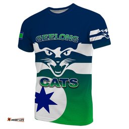custom personalised cats t shirt mix geelong flag
