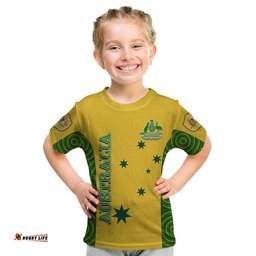 custom personalised and number australia soccer t shirt aboriginal dot patterns