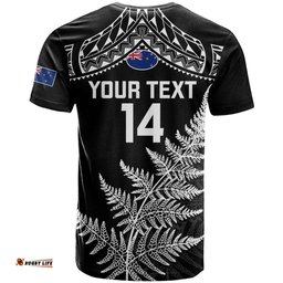 personalised new zealand silver fern rugby t shirt go all black 2023 world cup