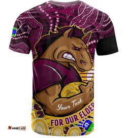 Amazing Aussie Brisbane Broncos Naidoc Week Custom T-shirt - Brisbane Broncos For Our Elders Aboriginal Inspired T-shirt