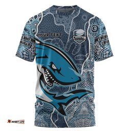 Amazing Aussie Cronulla-Sutherland Sharks Grand Final Custom T-shirt - Custom Sharks Painting T-shirt