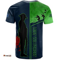 Amazing Aussie Canberra Raiders T-Shirt - Anzac Day Lest We Forget Poppy