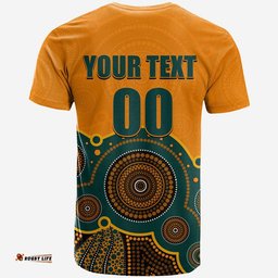 custom personalised and number australia rugby wallabies t shirt aboriginal