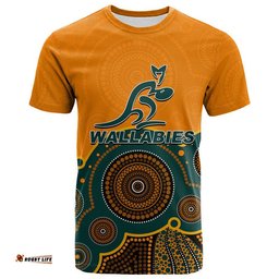 custom personalised and number australia rugby wallabies t shirt aboriginal