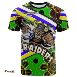 raiders rugby t shirt custom raiders with rugby ball aboriginal art personalised player and number t shirt rlt14