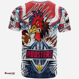 roosters rugby aboriginal custom t shirt super indigenous sydney roosters scratch style