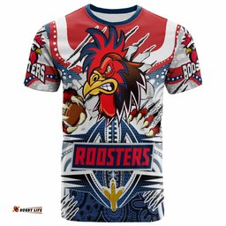 roosters rugby aboriginal custom t shirt super indigenous sydney roosters scratch style