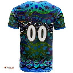 sharks rugby t shirt custom sharks rugby with fish aboriginal style personalised player and number t shirt rlt14