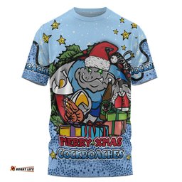 Amazing Aussie New South Wales Cockroaches Christmas Custom T-shirt - Merry Christmas Our Beloved Team With Aboriginal Dot Art Pattern T-shirt
