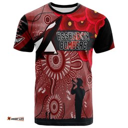 custom personalised essendon bombers indigenous anzac day t shirt we will remember