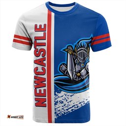 Amazing Aussie Newcastle Knights Sport T-Shirt - Knights Mascot Quater Style