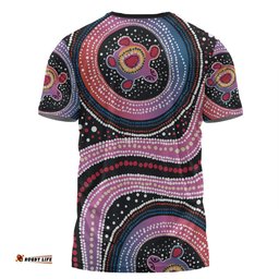 Amazing Aussie Australia Dot Painting Inspired Aboriginal T-shirt - Turtles With Dot In Aboriginal T-shirt