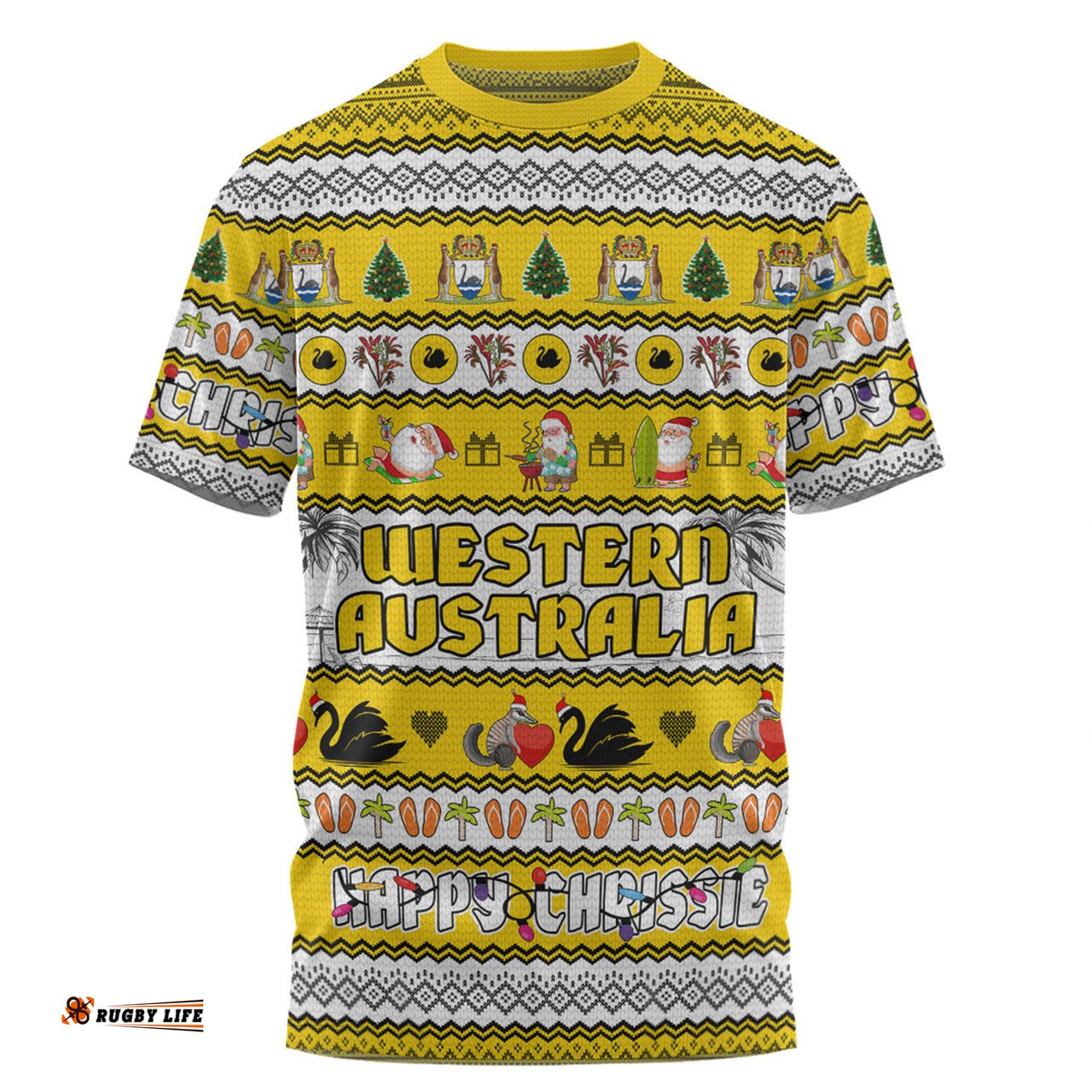 Amazing Aussie Western Australia Christmas Custom T-shirt - Happy Chrissie Ugly Style T-shirt