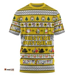 Amazing Aussie Western Australia Christmas Custom T-shirt - Happy Chrissie Ugly Style T-shirt