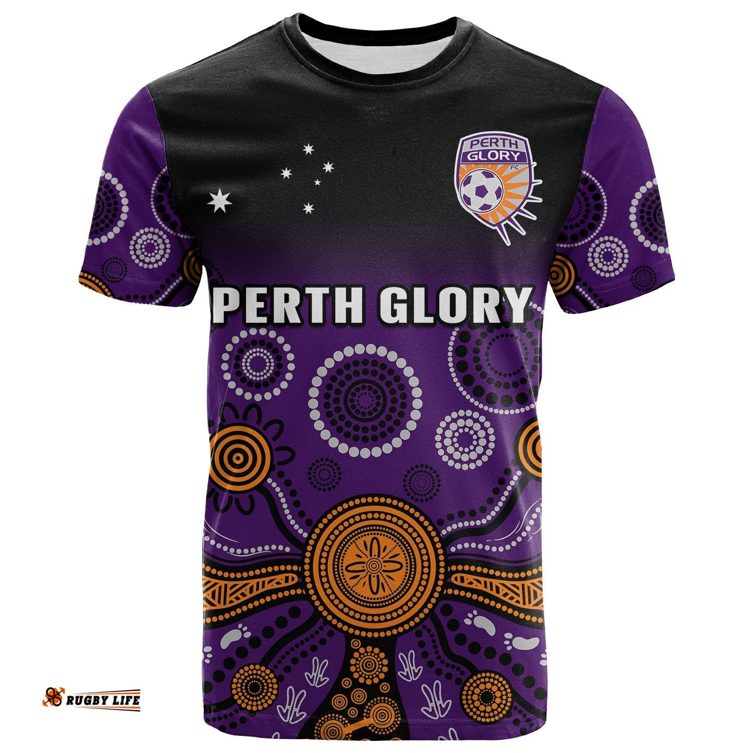 perth glory football t shirt aboriginal art