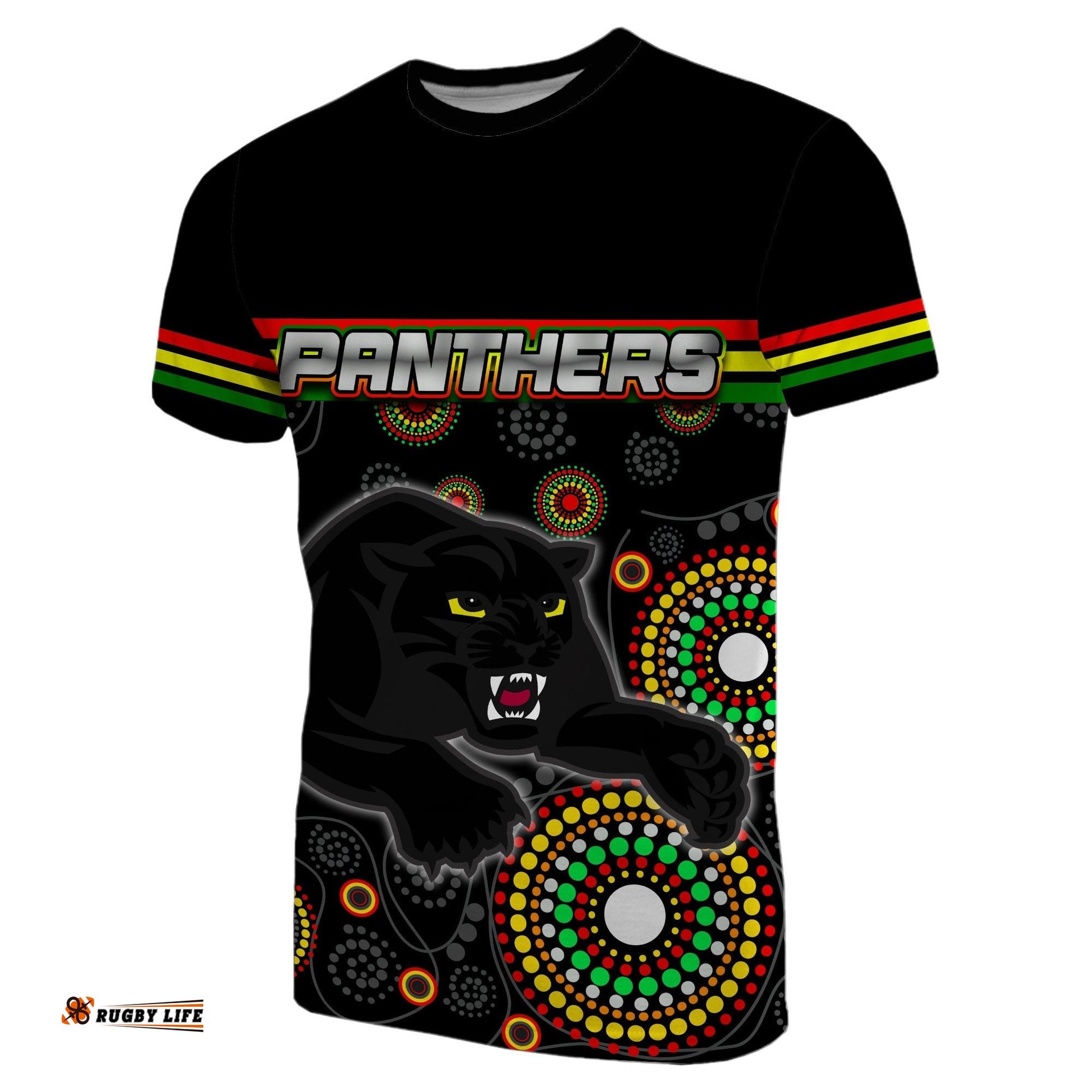 panthers t shirt aboriginal patterns