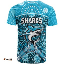 sharks rugby t shirt boomerang indigenous dots