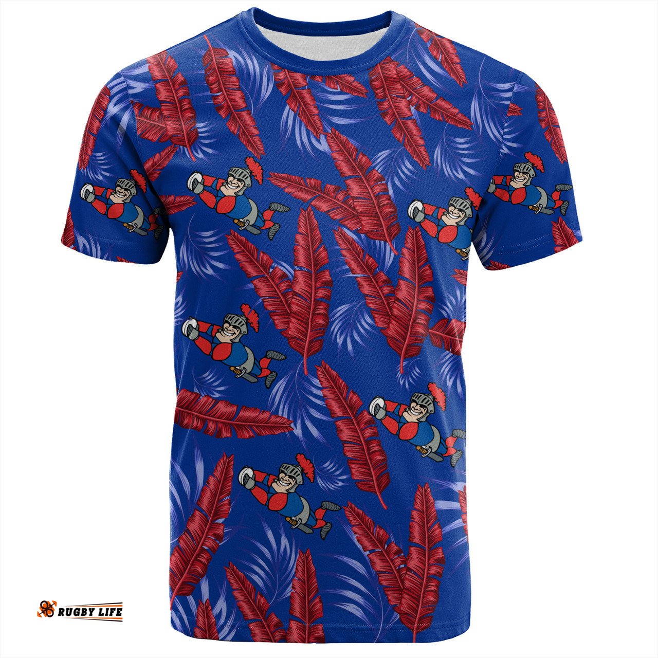 Amazing Aussie Newcastle Knights Custom T-Shirt - Tropical Patterns Knights T-Shirt