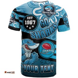 sharks rugby t shirt custom rugby ball go sharks aboriginal patterns t shirt