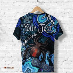 custom personalised australian astrology t shirt scorpio redback spider zodiac aboriginal vibes blue