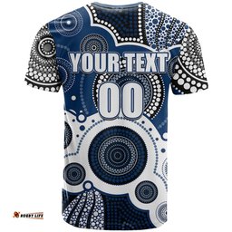 custom personalised and number cats afl t shirt aboriginal patterns