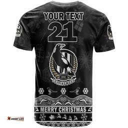 custom personalised and number collingwood pies unique winter season t shirt magpies merry christmas