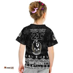 custom personalised and number collingwood pies unique winter season t shirt magpies merry christmas