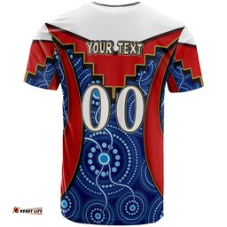 roosters rugby t shirt custom rooster with rugby ball aboriginal dot painting personalised player and number t shirt rlt14