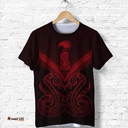 maori manaia new zealand t shirt red