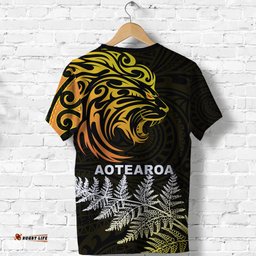 lion maori t shirt aotearoa mix silver fern
