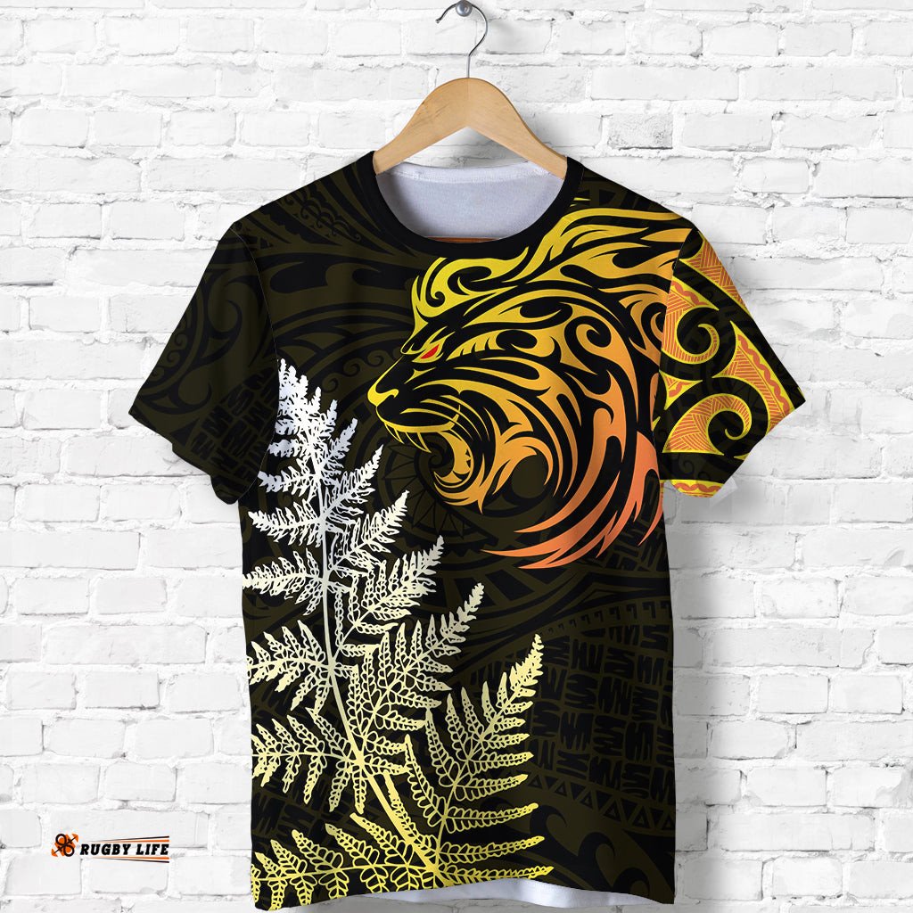 lion maori t shirt aotearoa mix silver fern