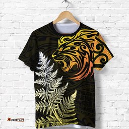 lion maori t shirt aotearoa mix silver fern