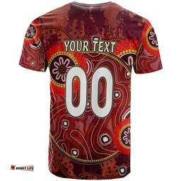maroons rugby t shirt custom maroons kangaroo with aboriginal style of dot painting personalised player and number t shirt