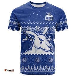 melbourne football t shirt north kangaroos indigenous merry christmas